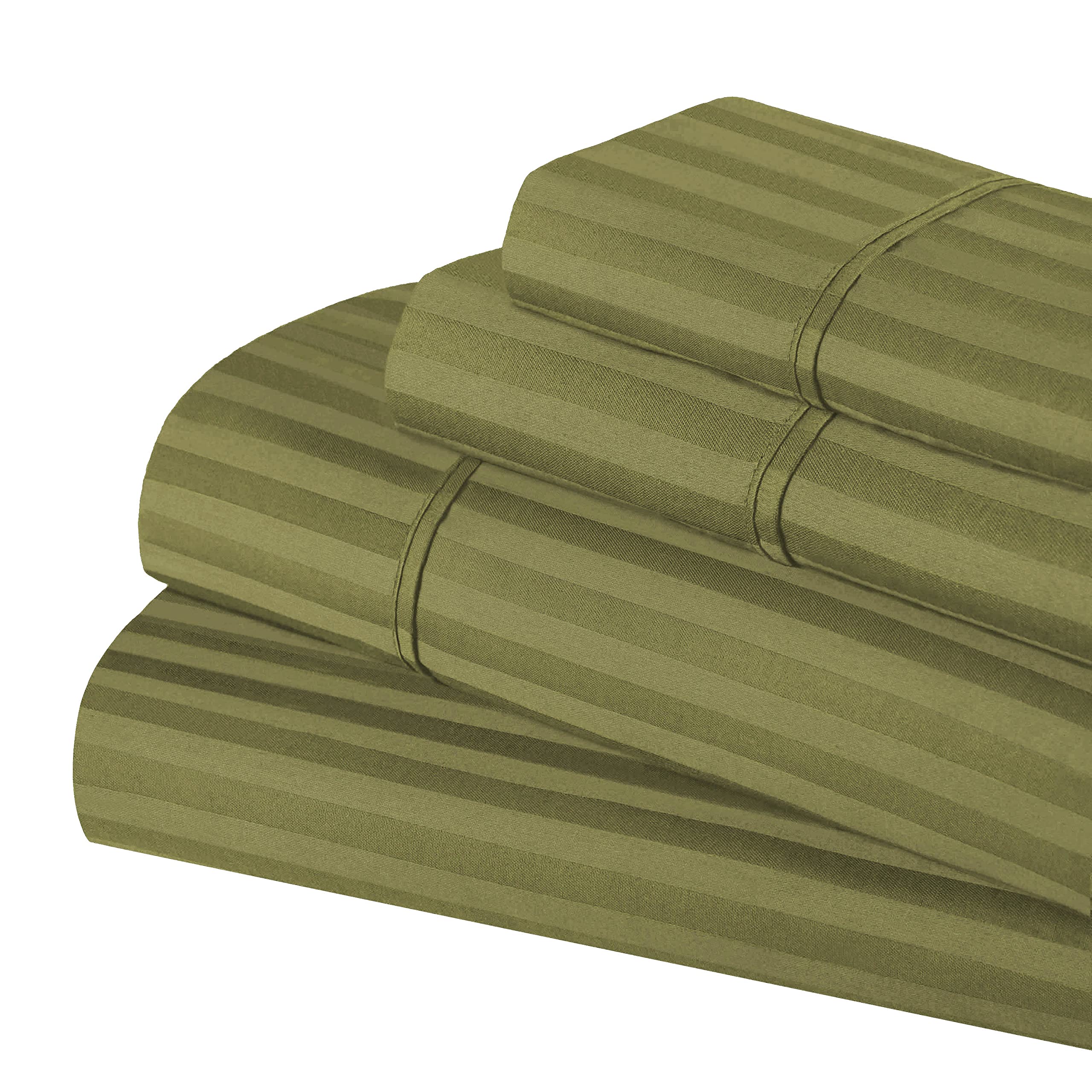 Premium EC400SHST 100% Cotton Twin Sheet Set - Soft & Breathable Bedding, Sage Green - Perfect for Guest Rooms, Dorms & Cozy Bedrooms