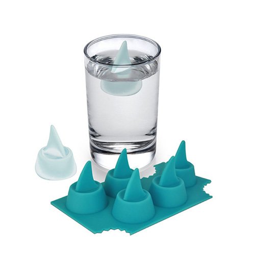 SPHTOEO Shark Fin Silicone Ice Cube Tray - Fun & Unique Ice Mold for Cocktails, Drinks, and Party Decor - Perfect for Shark Themed Parties, Summer Drinks, and Creative Beverage Presentation
