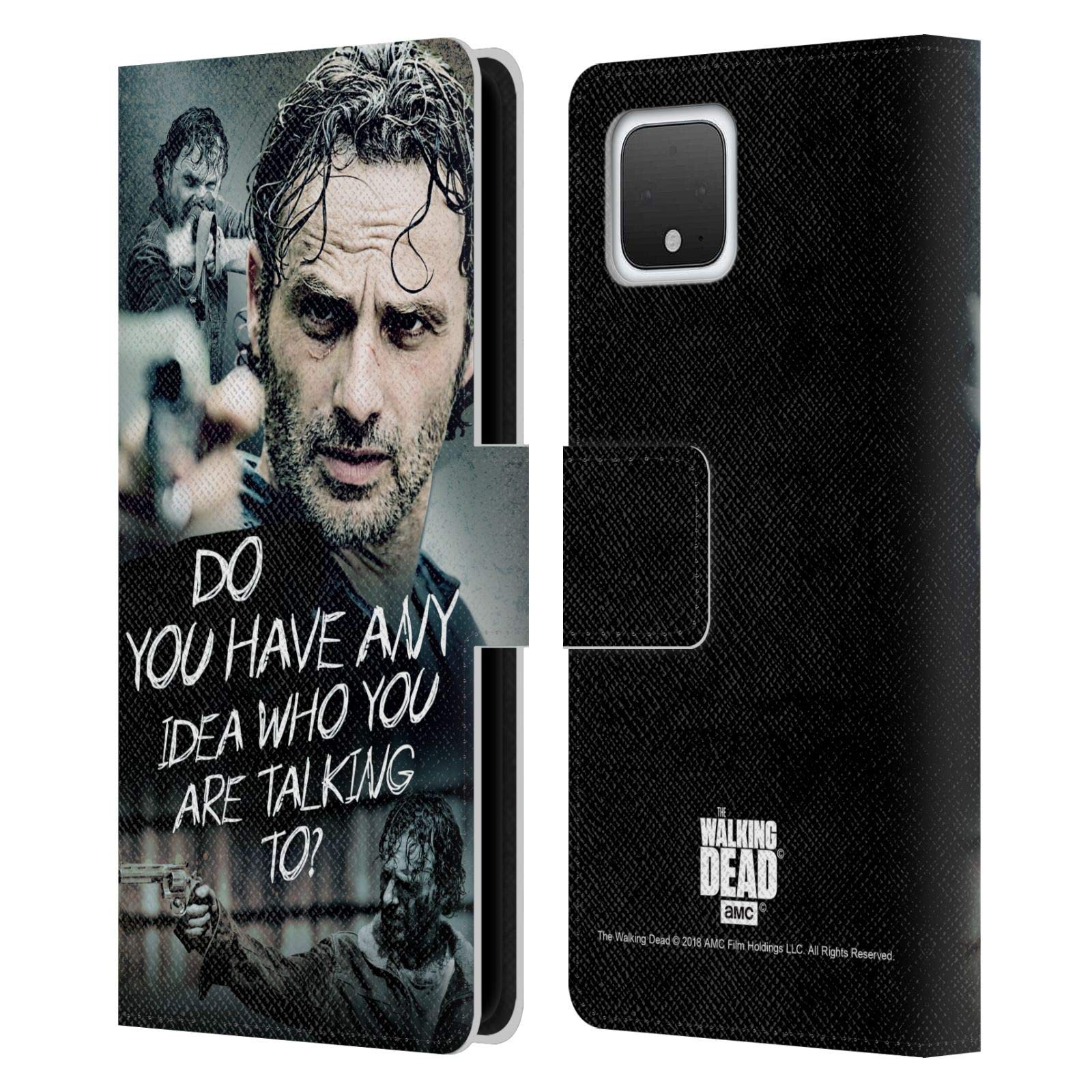 Head Case Designs Officially Licensed AMC The Walking Dead Rick Grimes Legacy Leather Book Wallet Case Cover for Google Pixel 4 - Perfect for Fans, Travel, and Everyday Protection