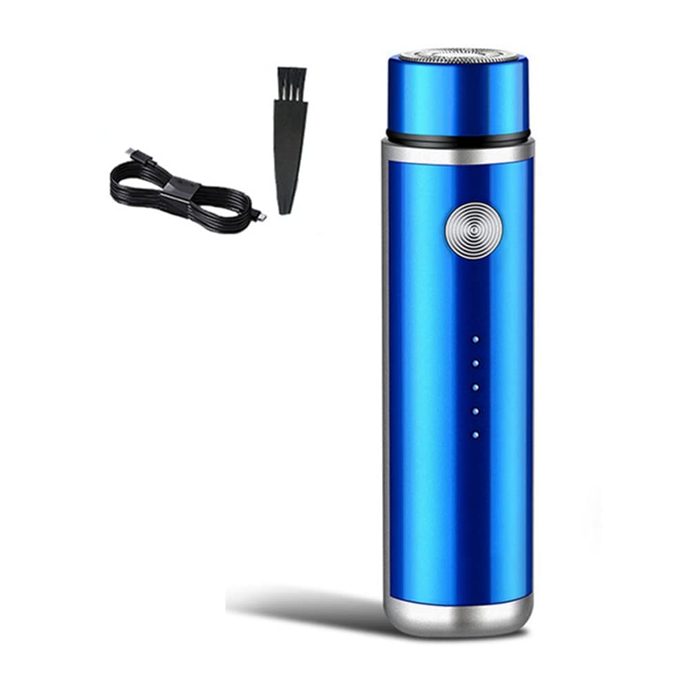 ZATTHU Mini Electric Beard Trimmer for Men - USB Rechargeable, Washable & Portable Grooming Kit - Perfect for Travel, Home & Office Use (Blue)