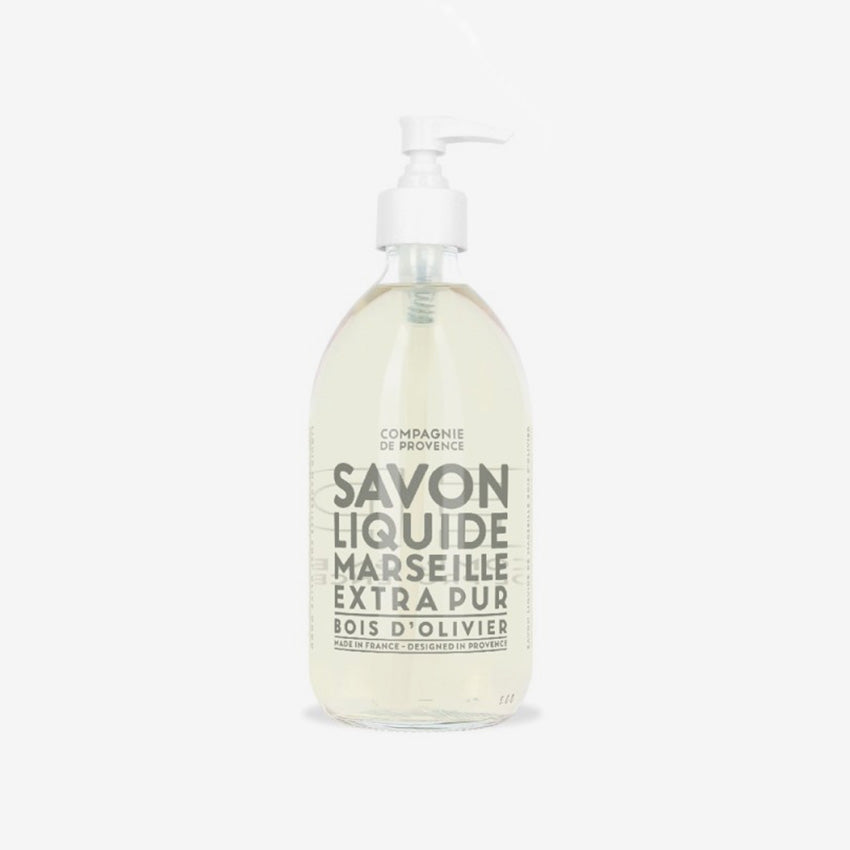 Compagnie de Provence Liquid Marseille Soap with Olive Wood - Natural Hand & Body Wash for Sensitive Skin | Eco-Friendly Home & Bathroom Cleaner | Perfect for Daily Hygiene & Gentle Cleansing