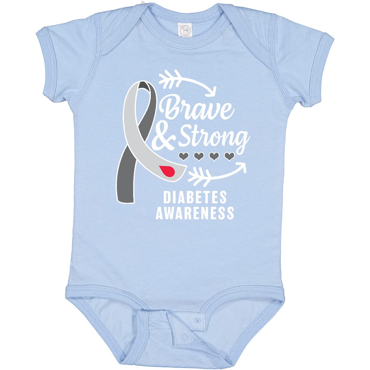 Diabetes Awareness Brave and Strong Baby Bodysuit - Cute Infant Onesie for Support & Awareness - Perfect for Fundraisers, Walks & Daily Wear