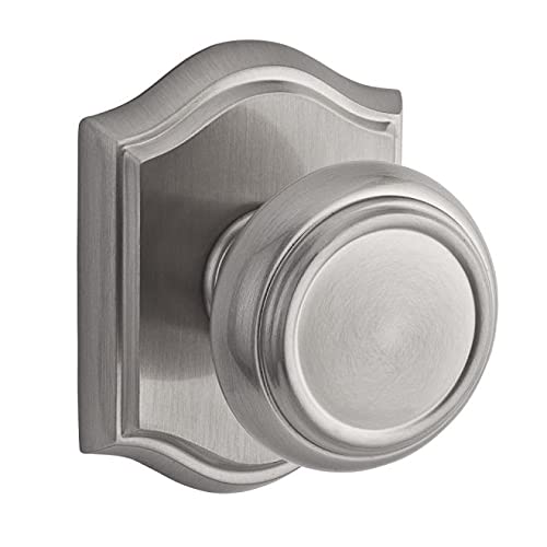 Privacy Traditional Knob & Arch Rose Door Handle - Satin Nickel Finish for Bedroom, Bathroom & Interior Doors