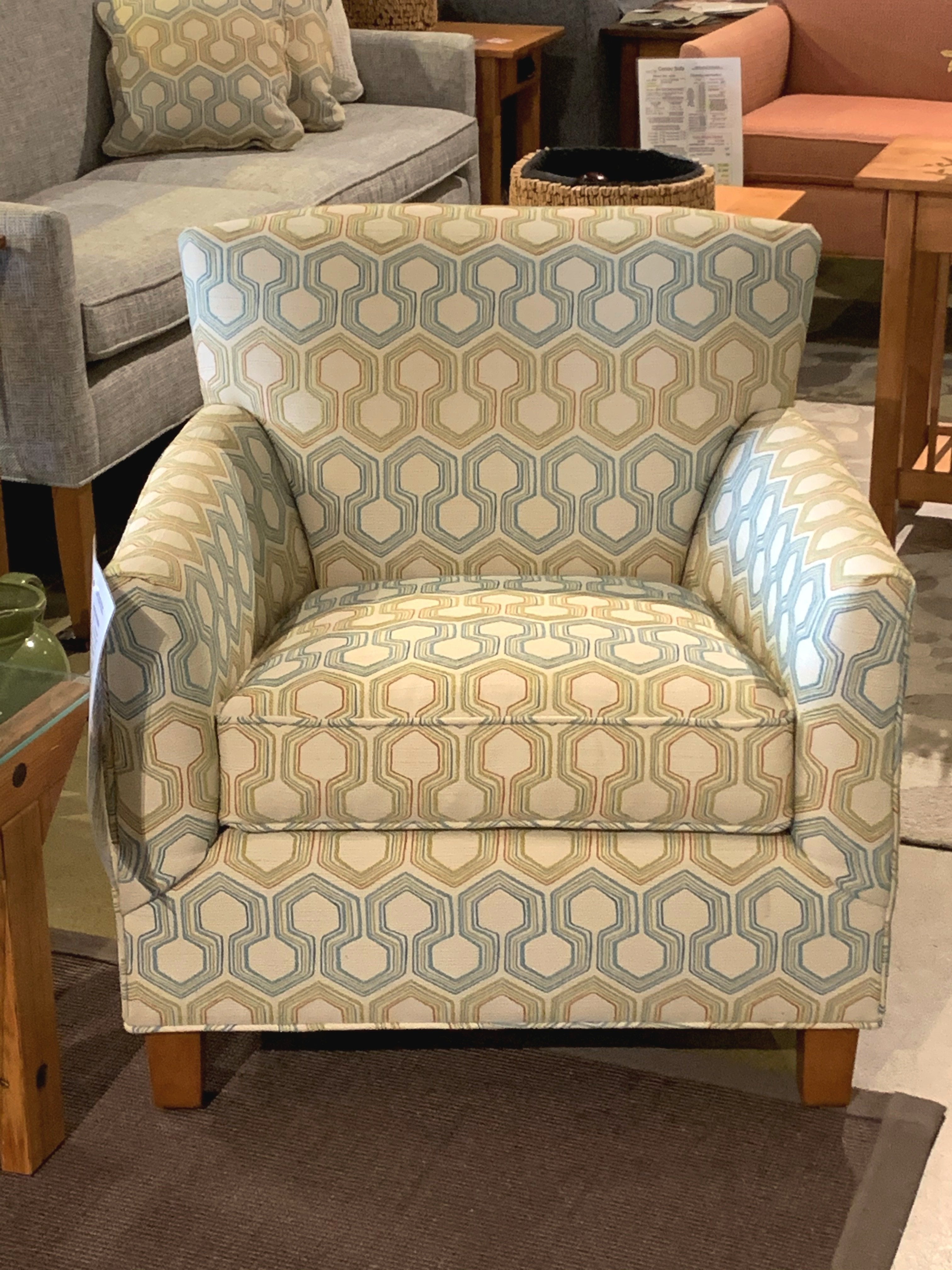 Michaela Chair - Modern Showroom Model with Comfortable Upholstery & Sturdy Frame - Perfect for Living Rooms, Offices & Waiting Areas