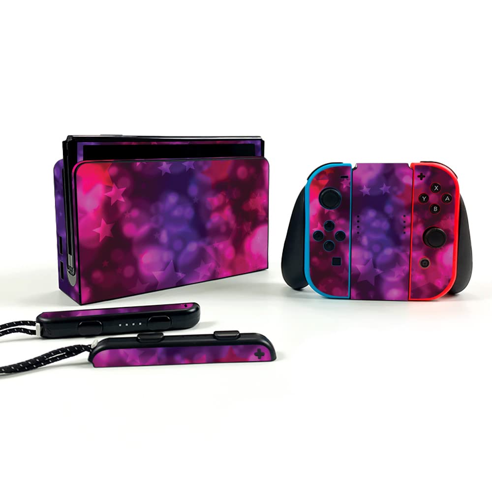 MightySkins Protective Vinyl Decal Wrap Cover for Nintendo Switch OLED - Star Power Design | Durable, Customizable Skin | Easy to Apply & Remove | Made in USA | Perfect for Gaming, Travel & Personalization