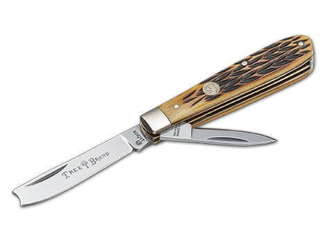 Boker Manufaktur Traditional Series Jigged Brown Bone Razor Jack Knife - EDC Pocket Knife for Outdoor, Camping & Everyday Carry