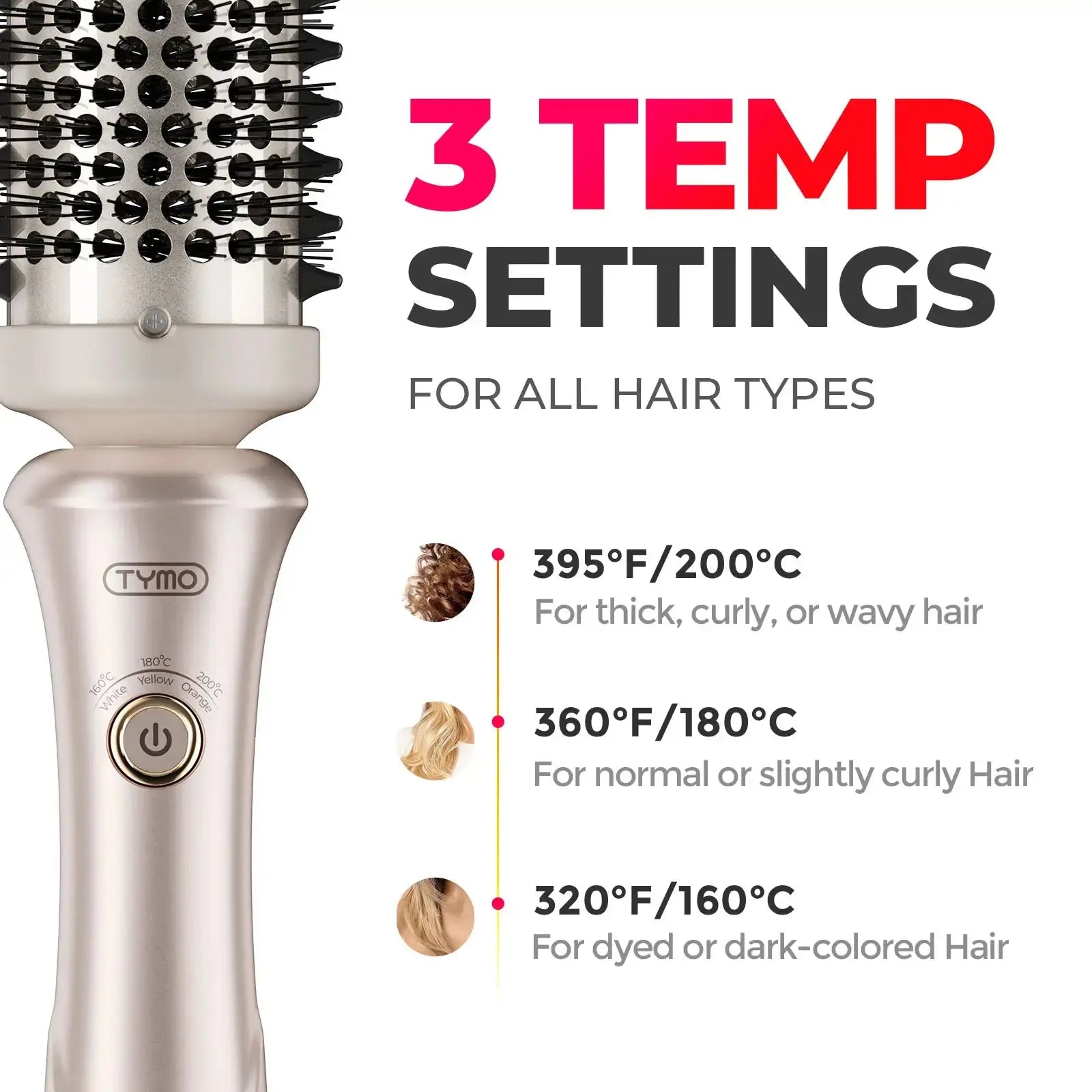 TYMO StylePro Hair Straightener Brush - 2-in-1 Flat Iron & Styler for Smooth, Frizz-Free Hair | Perfect for Home Use, Travel & Salon Styling