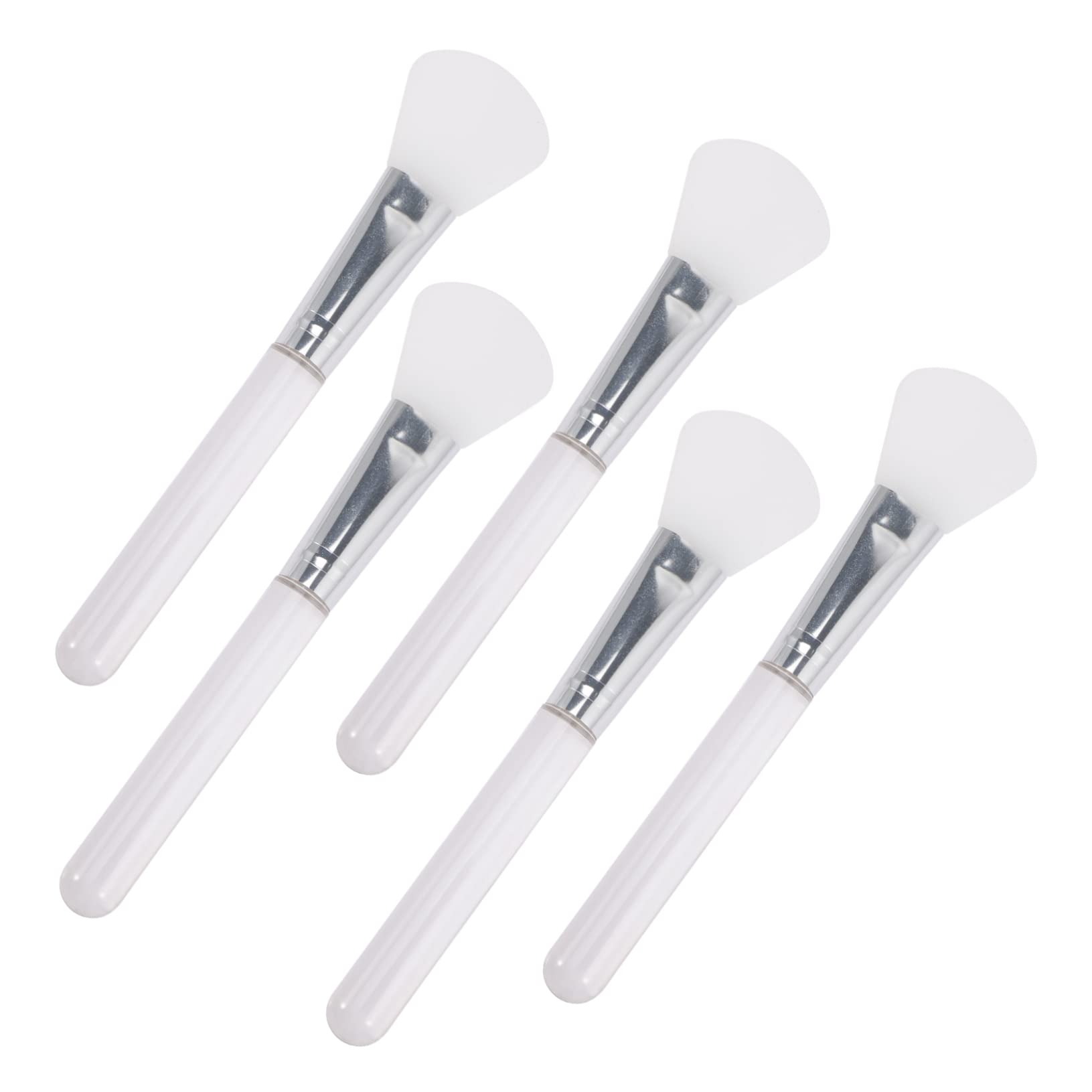 FRCOLOR 5pcs Transparent Silicone Mask Brush Set - Facial Mud Applicator Brush for Skincare & Makeup - Soft Makeup Gadgets for Smooth Mask Application - Perfect for Spa, Home Facial & Beauty Routine