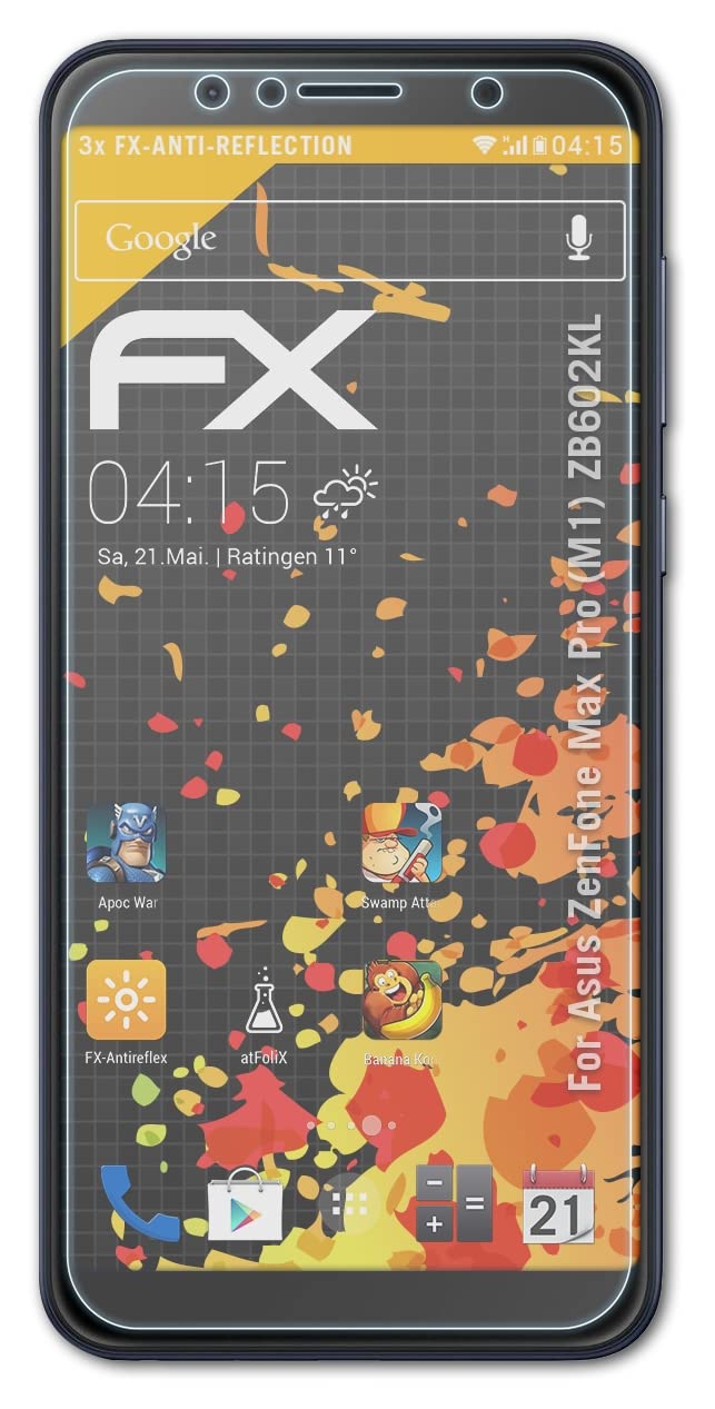 ASUS ZenFone Max Pro M1 ZB602KL Tempered Glass Screen Protector [3-Pack] - Anti-Glare, Shock-Absorbing, HD Clear Film for Maximum Protection - Perfect for Gaming, Outdoor Use & Everyday Smartphone Protection