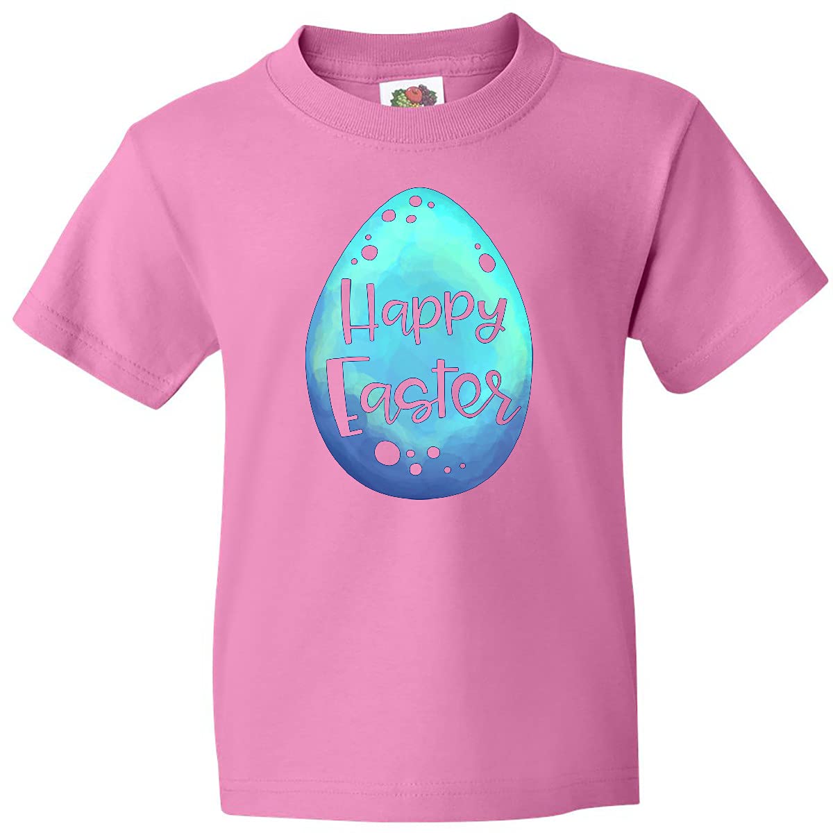 Inktastic Happy Easter Blue Easter Egg Youth T-Shirt - Cute Easter Outfit for Kids, Boys & Girls - Perfect for Easter Egg Hunts, Church, Family Photos & Spring Celebrations