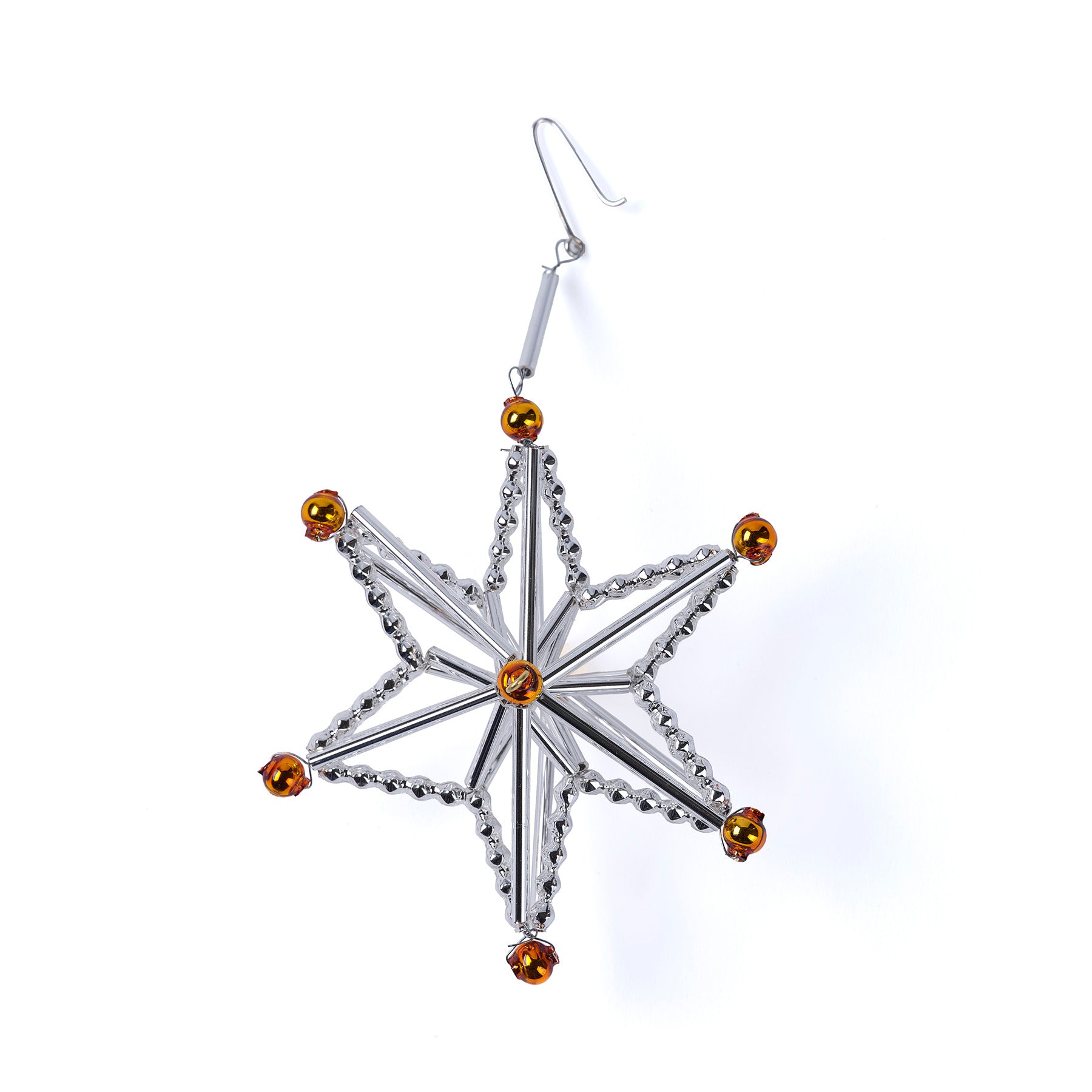 Silver & Gold Star Ornaments - Elegant Christmas Tree Decorations for Holiday Home Decor