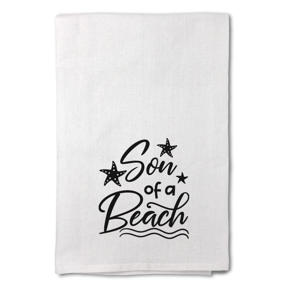 Printed Mother's Day Kitchen Towels - Great Love Beach Design, Dish Towels for Ocean & Beach Cleaning, Perfect for Gifts, Home Decor, and Beach-Themed Events