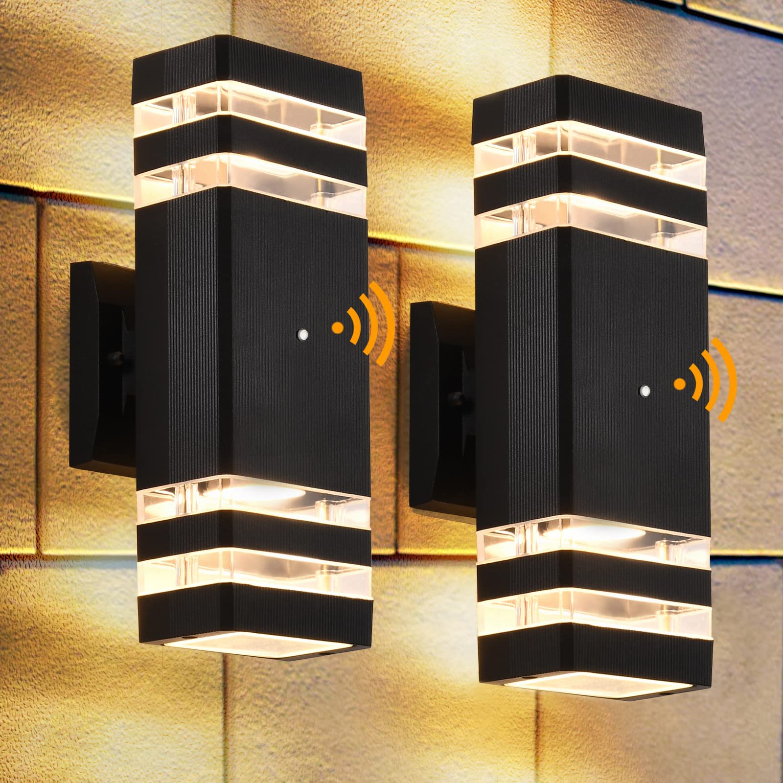 DASTOR Dusk to Dawn Outdoor Wall Lights 2 Pack - 3000K Warm White Waterproof Exterior Lighting Fixtures for House, Garage, Porch & Patio | Ideal for Pathway, Entryway & Backyard Security Lighting