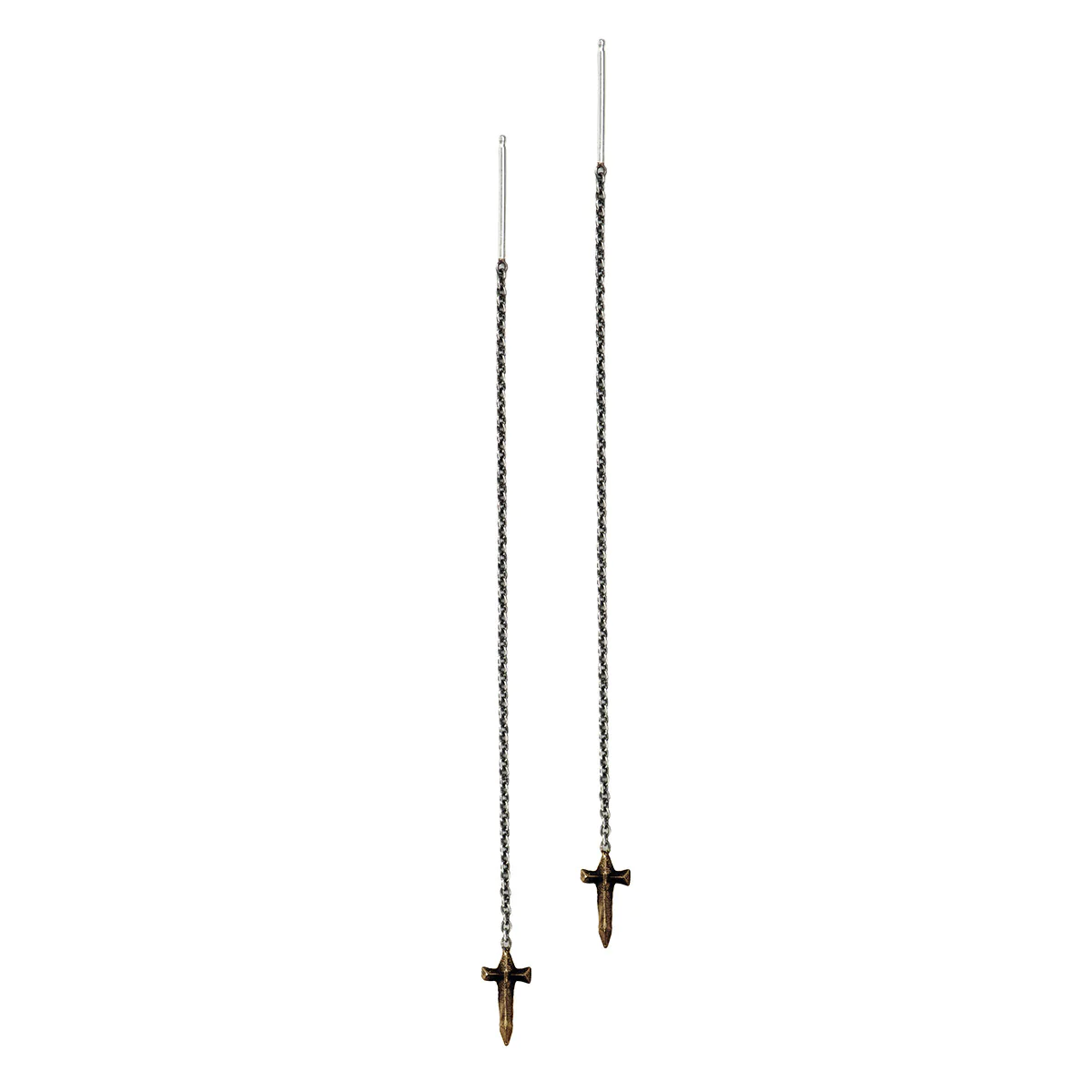 Stylish Dagger Symbol Thread Through Earrings for Women - Gothic Punk Jewelry for Parties, Concerts & Everyday Wear