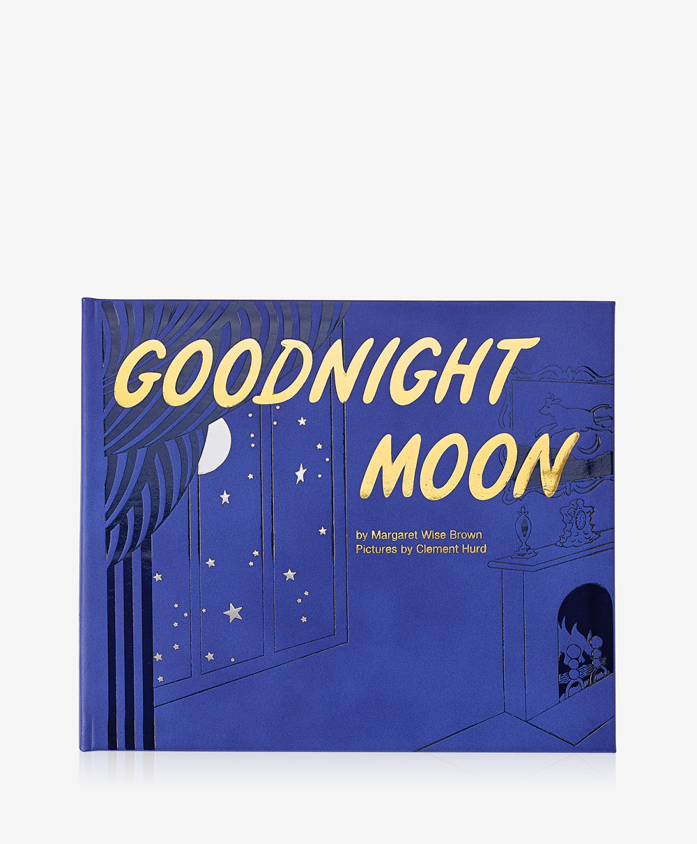 Goodnight Moon Blue Genuine Leather Wallet - Premium Men's Bifold RFID Blocking Wallet for Everyday Use & Travel