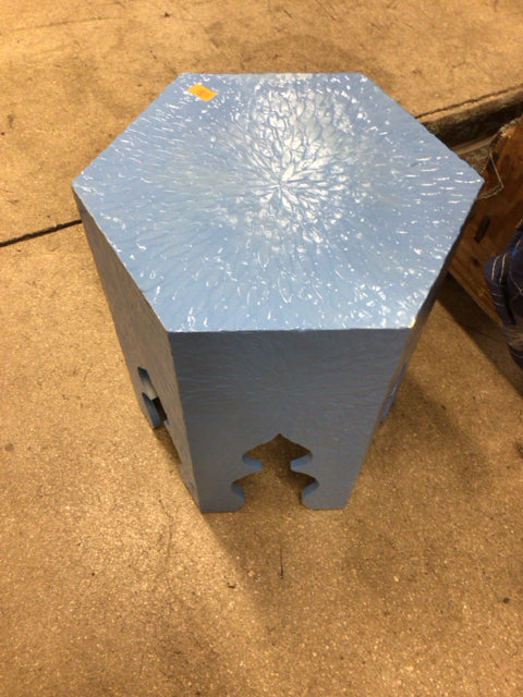 Handmade Blue Moroccan End Table - Boho Nightstand with Intricate Mosaic Tile Design - Perfect for Living Room, Bedroom, or Patio Decor