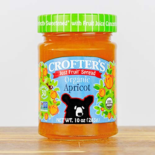 Crofter's Organic Just Fruit Spread - Apricot, 10 oz Jar | All-Natural, No Added Sugar | Perfect for Toast, Yogurt & Baking