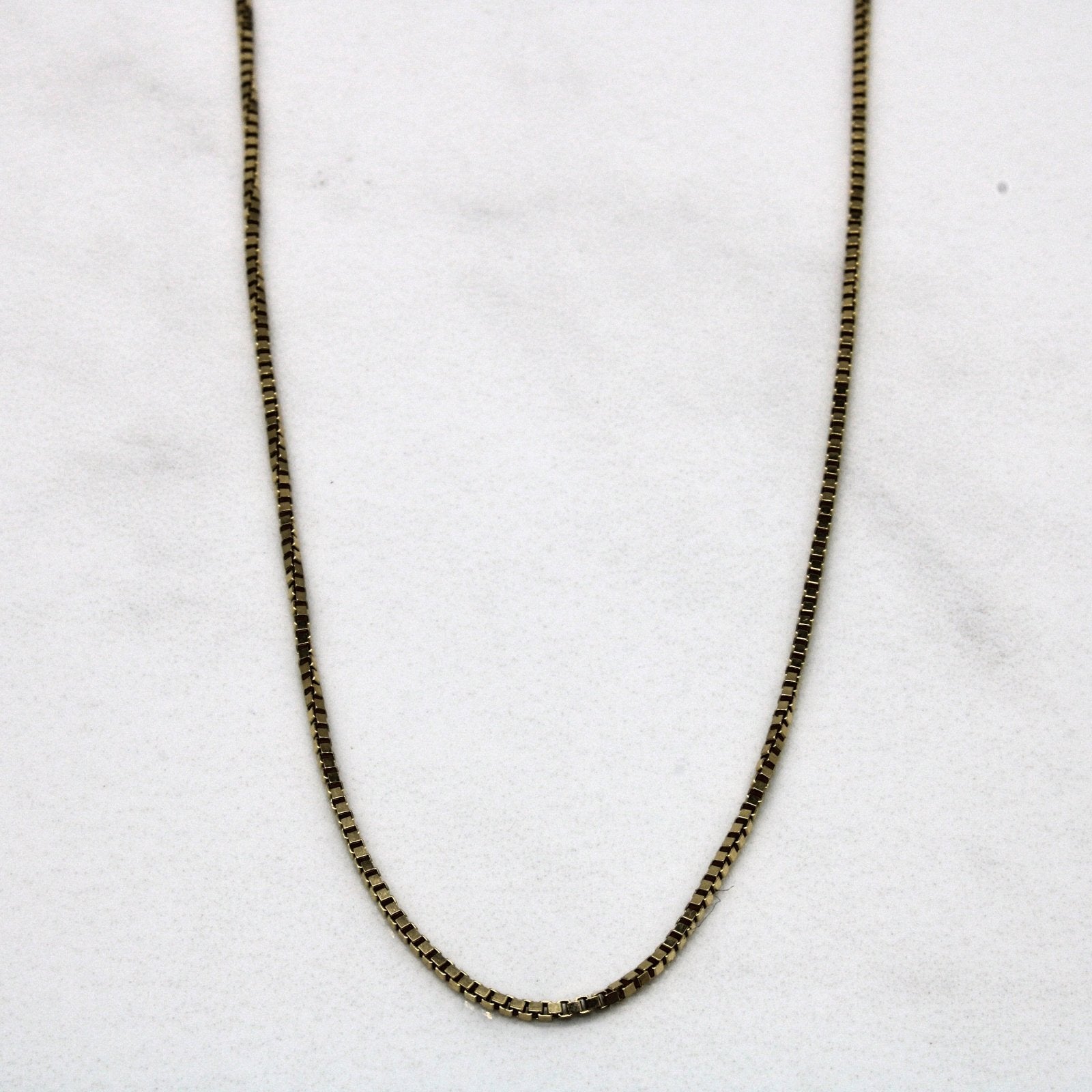 10K Yellow Gold Box Chain Necklace for Women - 18 Inch Solid Gold Box Link Chain - Perfect for Everyday Wear, Layering & Gifts