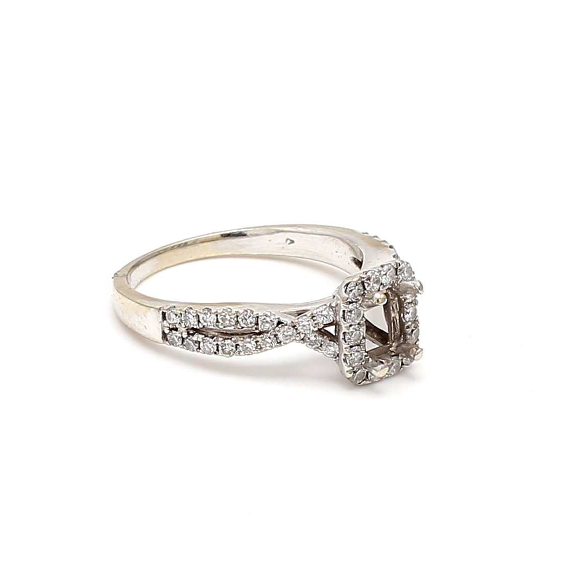 0.11 Carat Round Brilliant F VS1 Diamond Engagement Ring - 14K White Gold Semi Mount Wedding Band for Women, Perfect for Proposals, Anniversaries & Bridal Jewelry Gifts