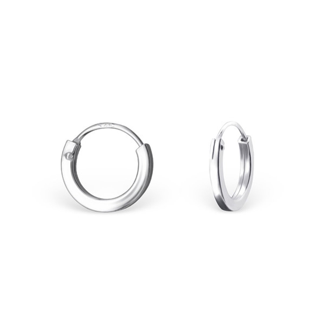 1.5mm x 10-60mm Plain Sterling Silver Hoop Earrings for Cartilage, Nose & Lip Piercings - Minimalist Endless Hoops for Everyday Wear, Stacking & Layering
