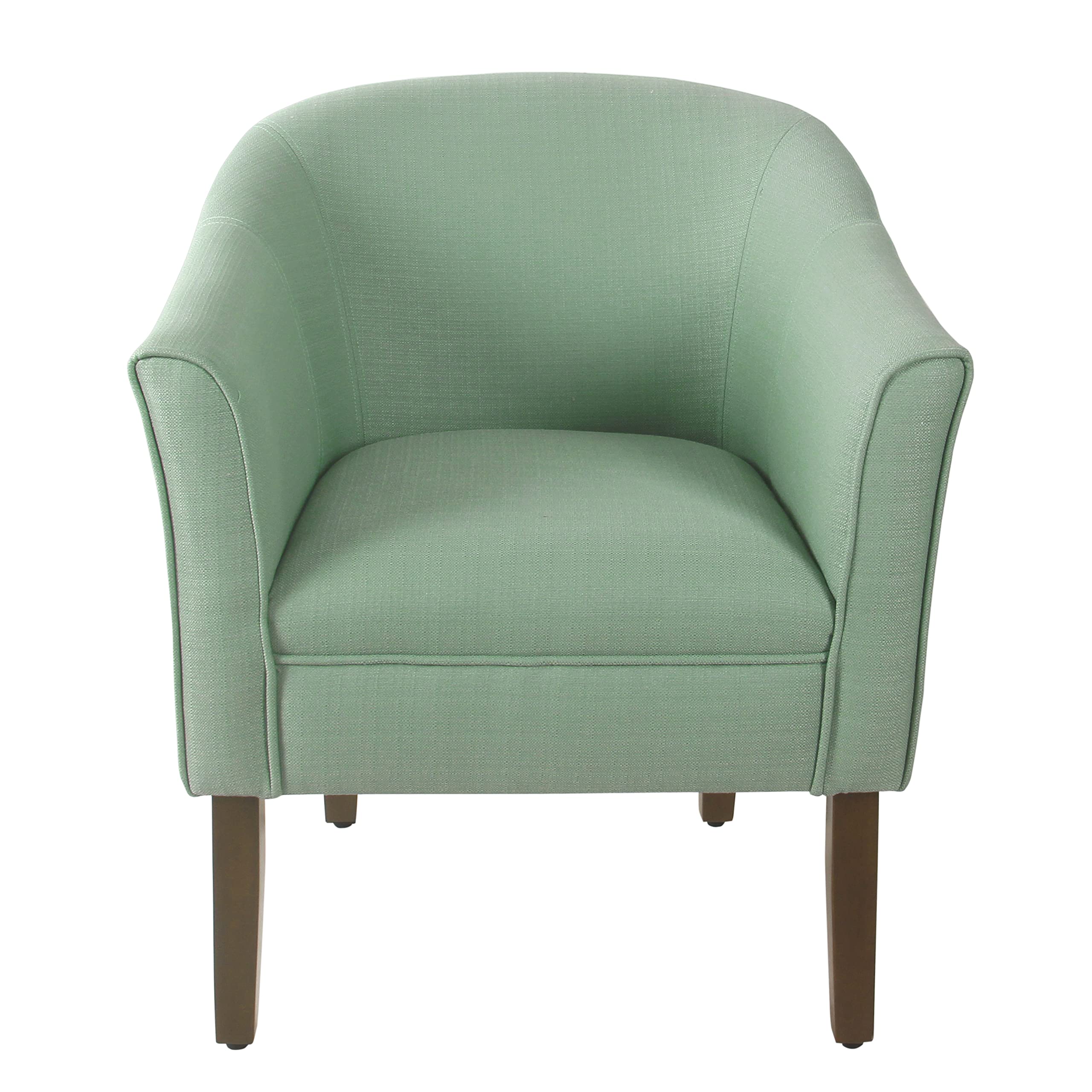 HomePop Modern Barrel Accent Chair in Aqua Green - Stylish Living Room Seating for Small Spaces & Cozy Reading Nooks