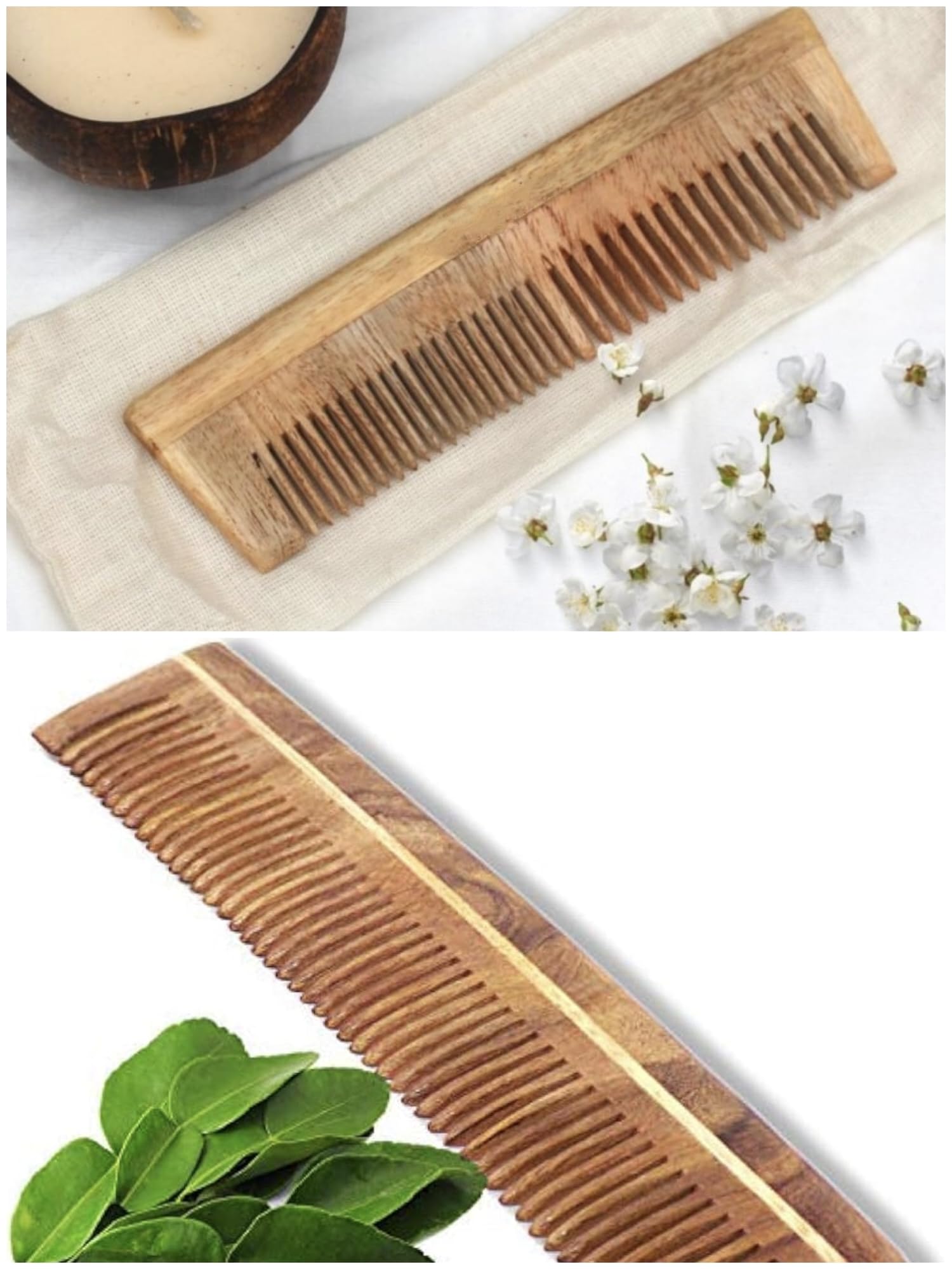 Premium Wooden Comb for Men - Compact & Travel-Friendly (Pack of 2) - Perfect for Home, Office & Travel Grooming Essentials