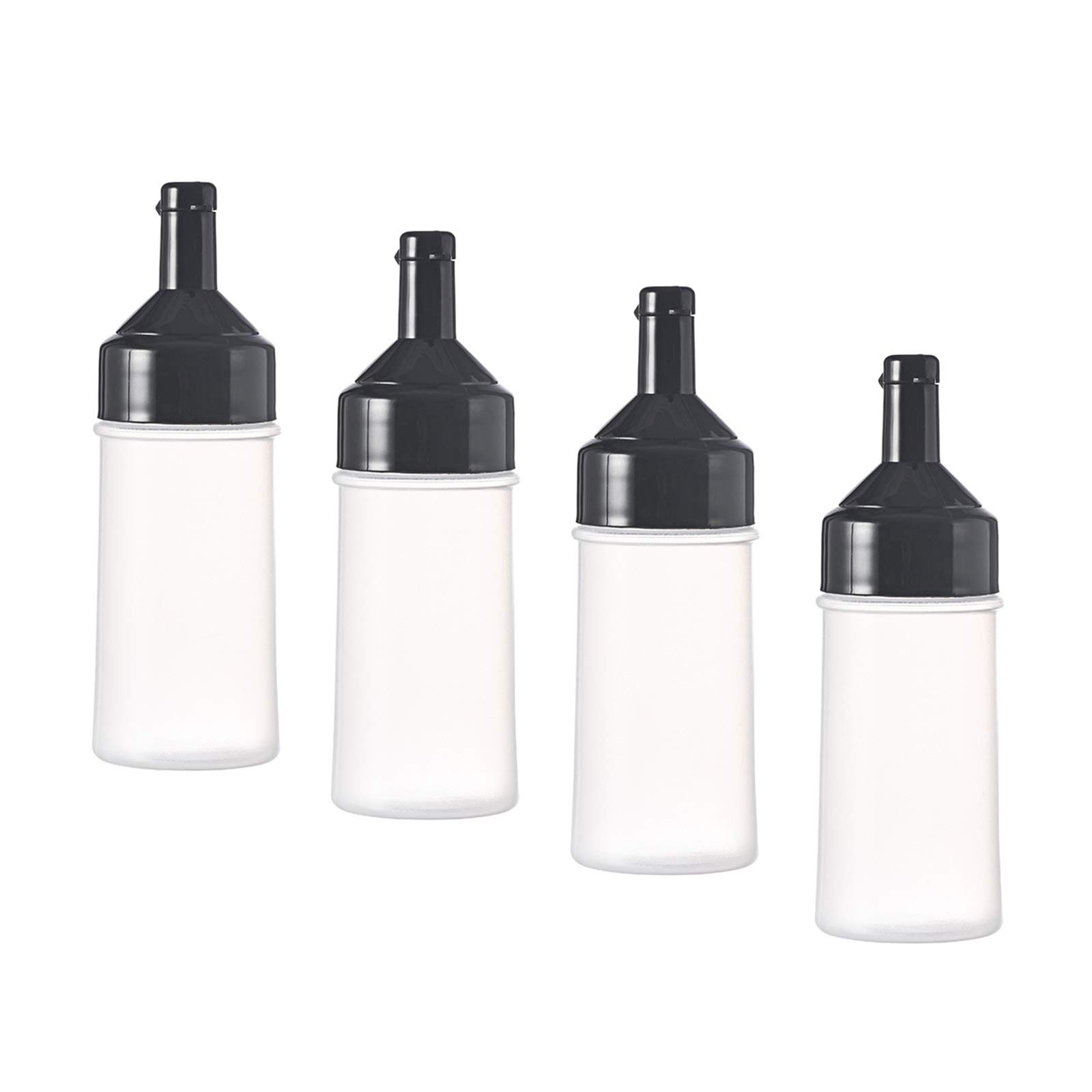 4-Pack 250ml Clear Plastic Condiment Squeeze Bottles with Lids - Food-Grade Kitchen Dispensers for BBQ Sauce, Ketchup, Mustard & Salad Dressing - Perfect for Restaurants, Picnics & Home Kitchen Use