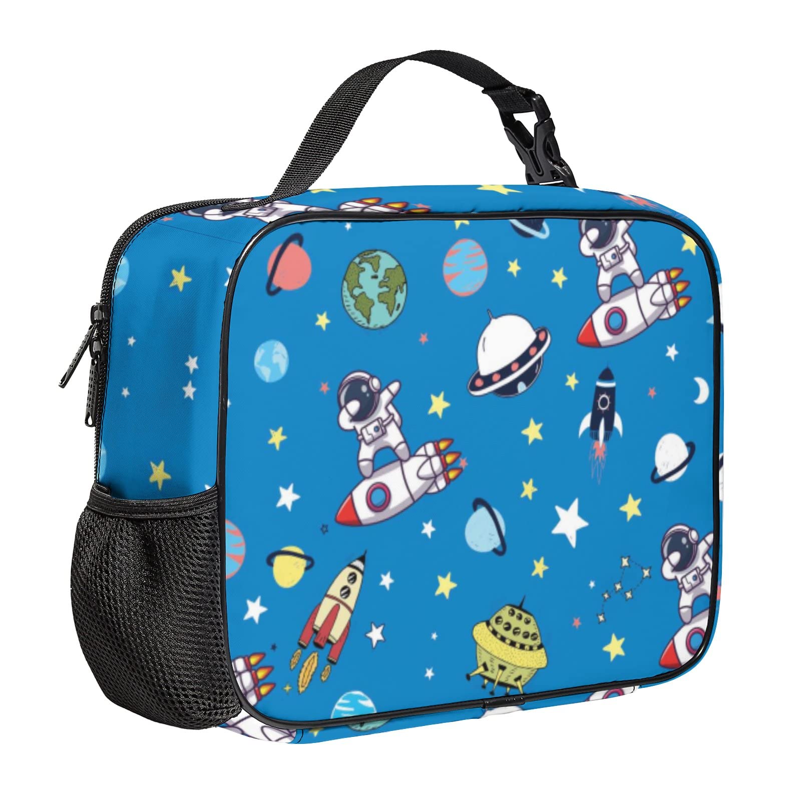 Astronaut Space Themed Lunch Bag for Women - Insulated Reusable Thermal Tote with Front Pocket | Perfect for Office, School, Work, Picnic & Shopping