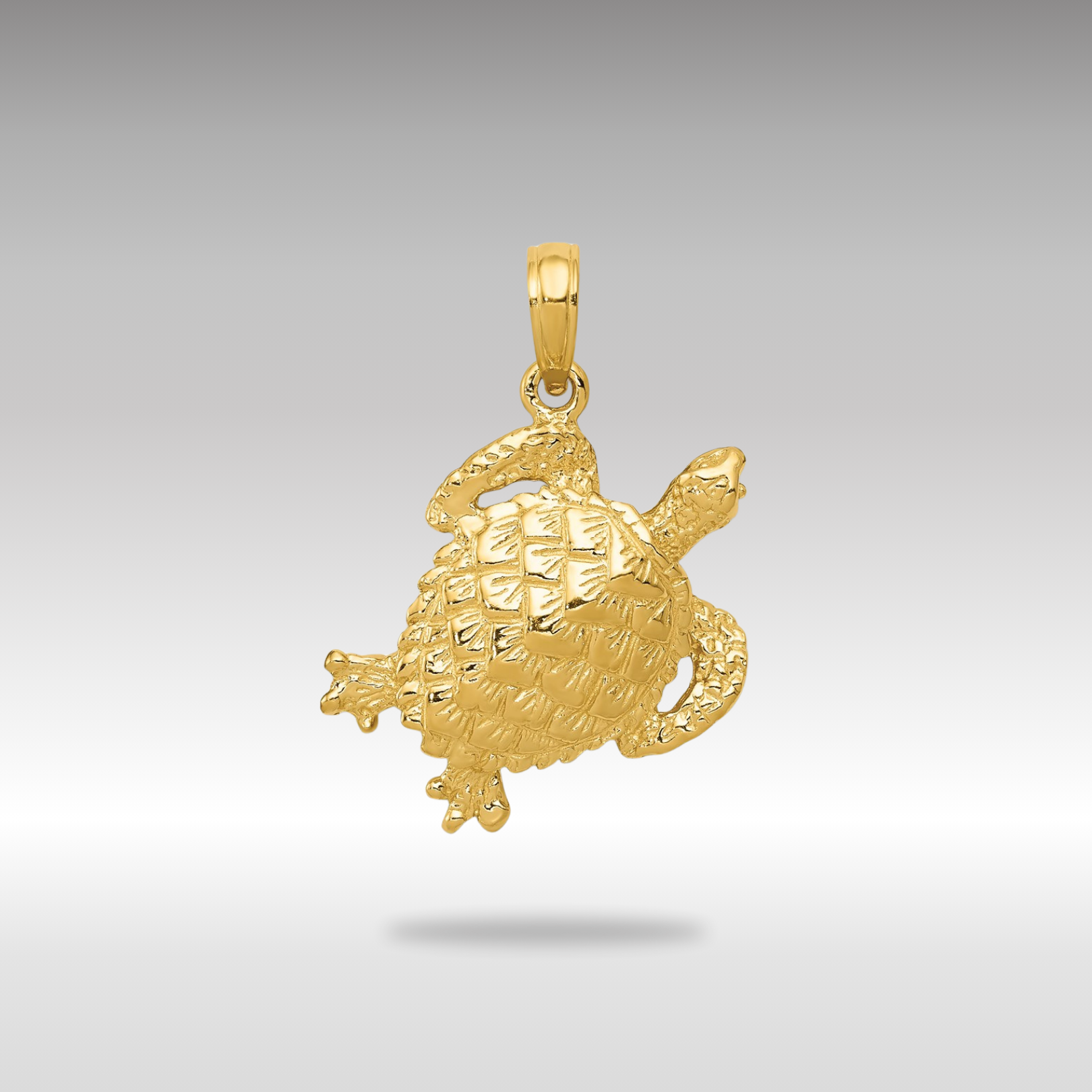 Gold Polished Open Back Turtle Pendant Necklace - Elegant Jewelry Gift for Women, Beach Vacation & Boho Style Outfits