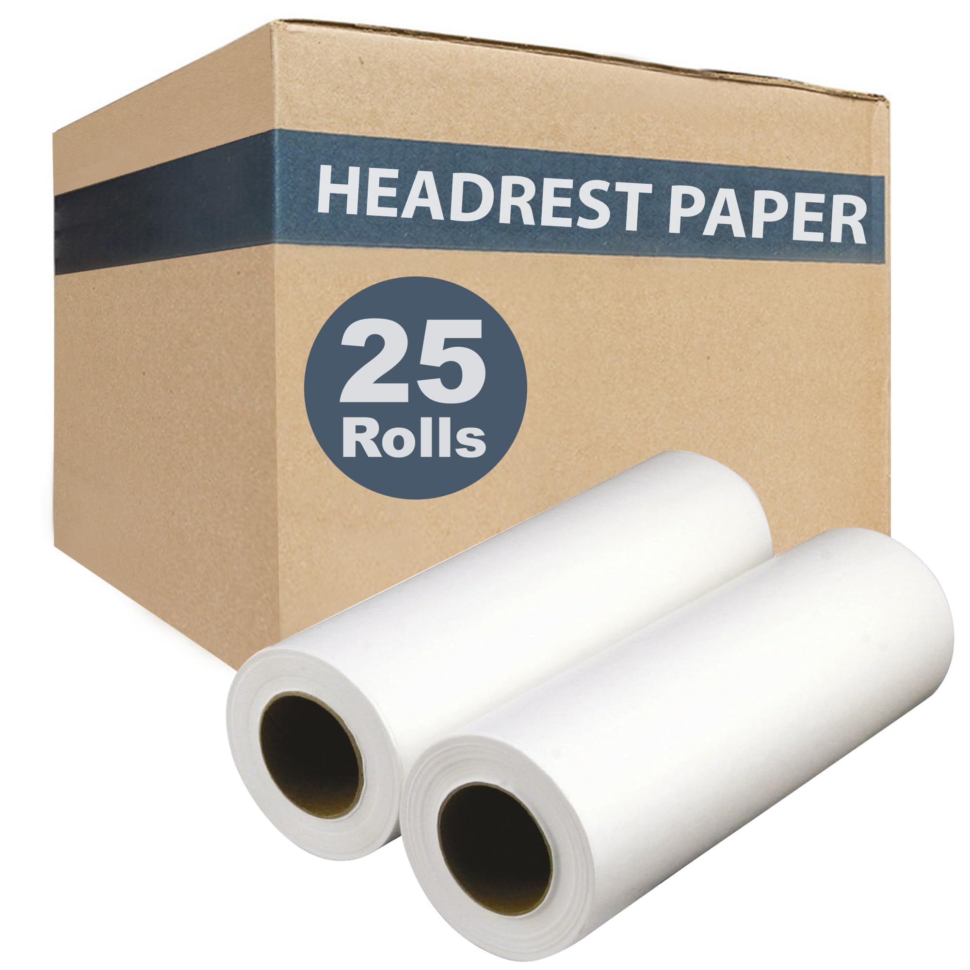 Disposable Headrest Paper Rolls - 25 Pack, 8.5