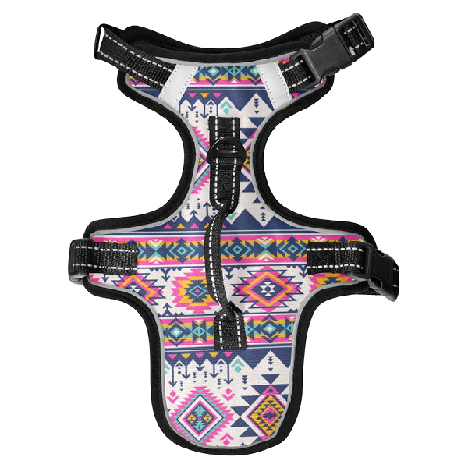 **Aztec Geometric Dog Harness – No Pull Reflective Pet Vest, Breathable & Adjustable for Small & Medium Dogs with Nylon Handle – Perfect for Walking, Hiking & Nighttime Safety**