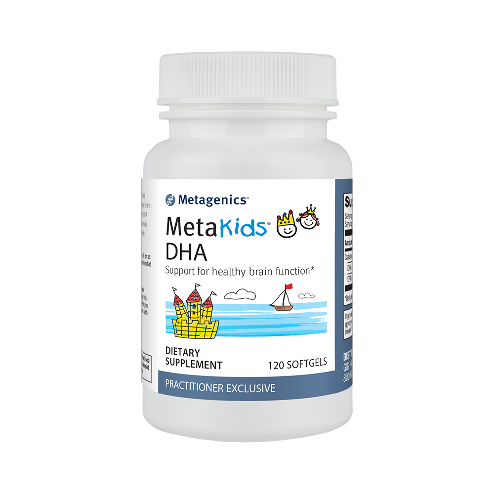 Metakids DHA 120 Softgels - Premium Omega-3 Supplement for Kids Brain Development & Focus - Supports Learning, Memory & Cognitive Function - Perfect for School, Study & Daily Nutrition