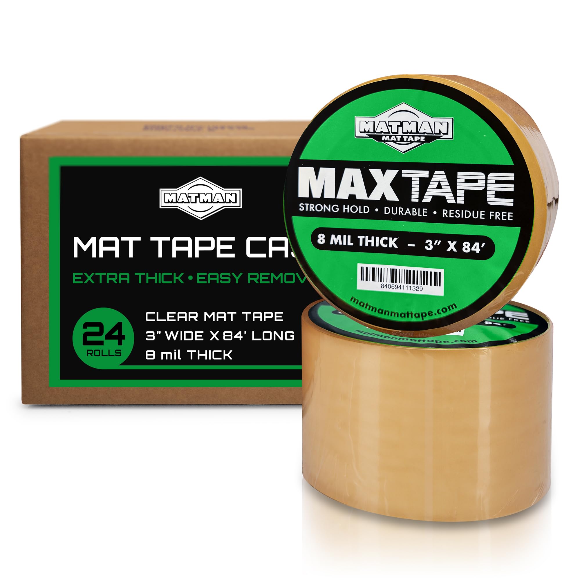 Matman Wrestling Mat Tape - Ultra Strong Adhesive Vinyl Tape for Wrestling, Jiu Jitsu, MMA & Exercise Mats | Clear Gym Floor & Home Mat Tape | 3