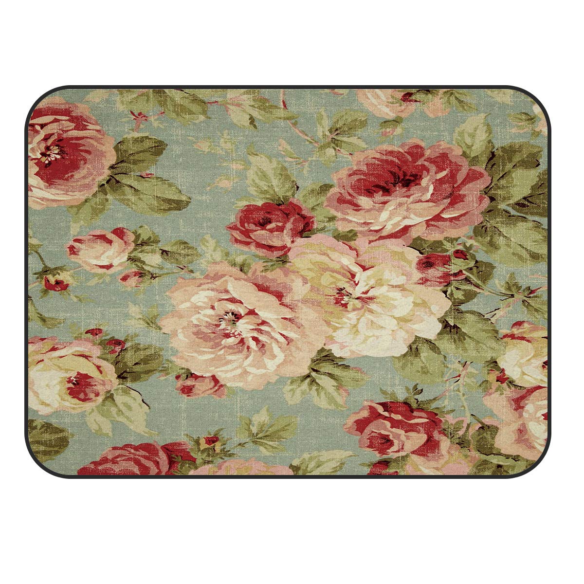 5' x 8' Modern Hand Painted Peony Flower Area Rug - Soft Nursery Carpet for Kids Room, Durable Indoor Outdoor Living Room Bedroom Floor Mat - Perfect for Home Decor, Play Areas & High Traffic Spaces