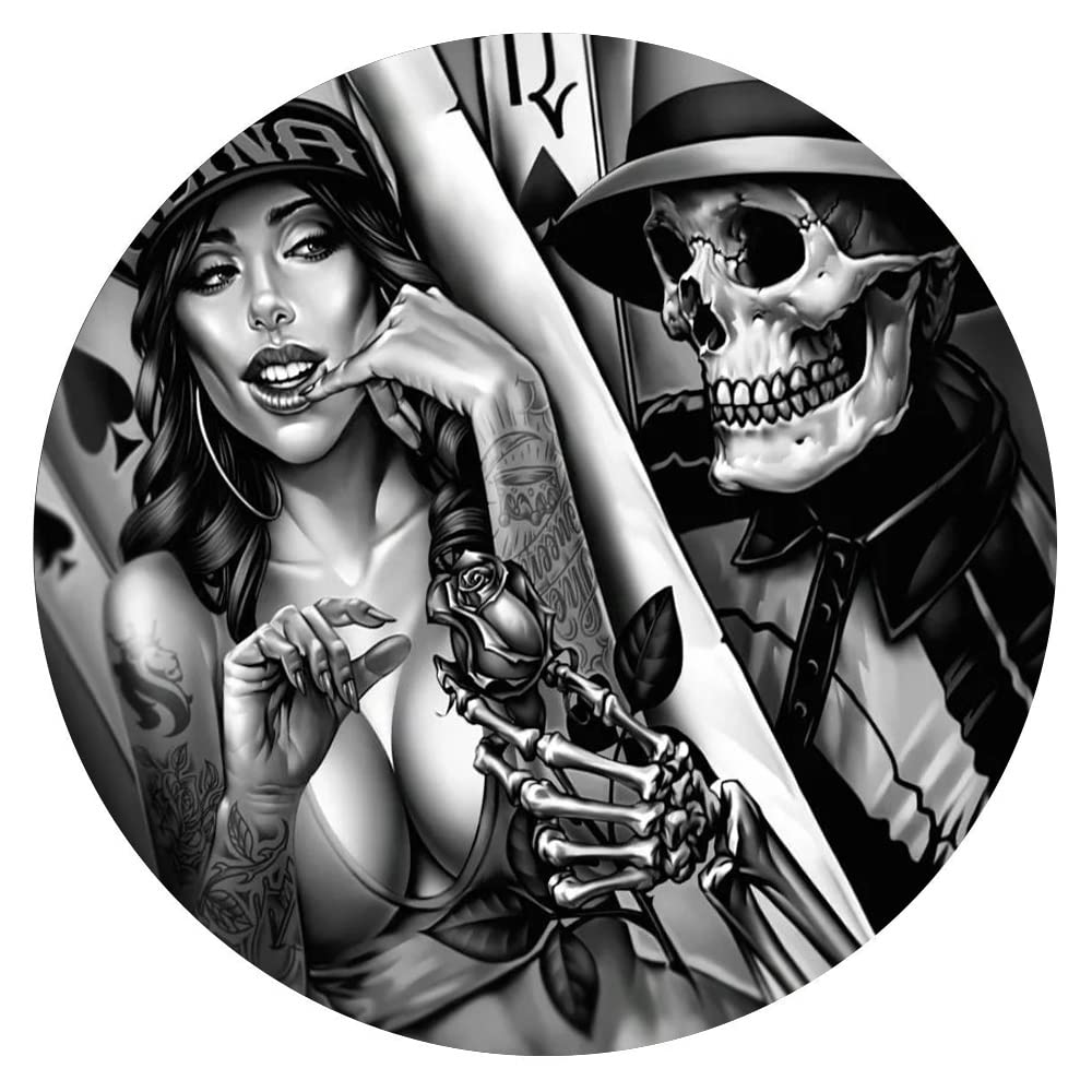 300-Piece Wall Art Puzzle - Diabloseries Grim Reaper Skull Poster Puzzle | Round Wooden Jigsaw Puzzle for Adults, Stress Relief & Home Decor | Perfect for Family Game Night, Office Decor & Educational Activities