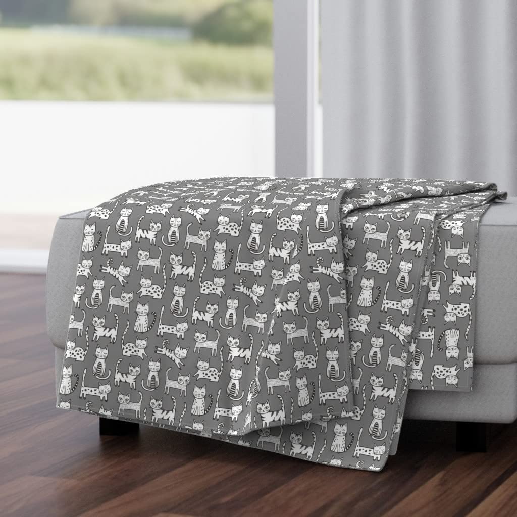 Luxe Velvet Throw Blanket 50x70 Inches - Gray Cat Stripes Animal Print Soft Cozy Blanket for Bed, Sofa & Couch | Perfect for Fall, Winter, Spring & Summer Decor