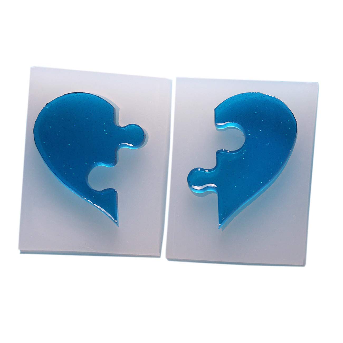 2PCS Heart-Shaped Silicone Jewelry Molds for DIY Crystal Resin Casting - Perfect for Making Pendants, Keychains, Bracelets & Gemstone Jewelry (Great for Crafters, Gift Making & Home DIY Projects)