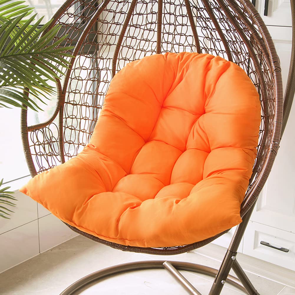 Yadlan Thick Hanging Egg Chair Cushion - Removable & Washable Swing Seat Pad for Indoor/Outdoor Use - Perfect for Porch, Garden, Patio & Backyard Relaxation (Orange)