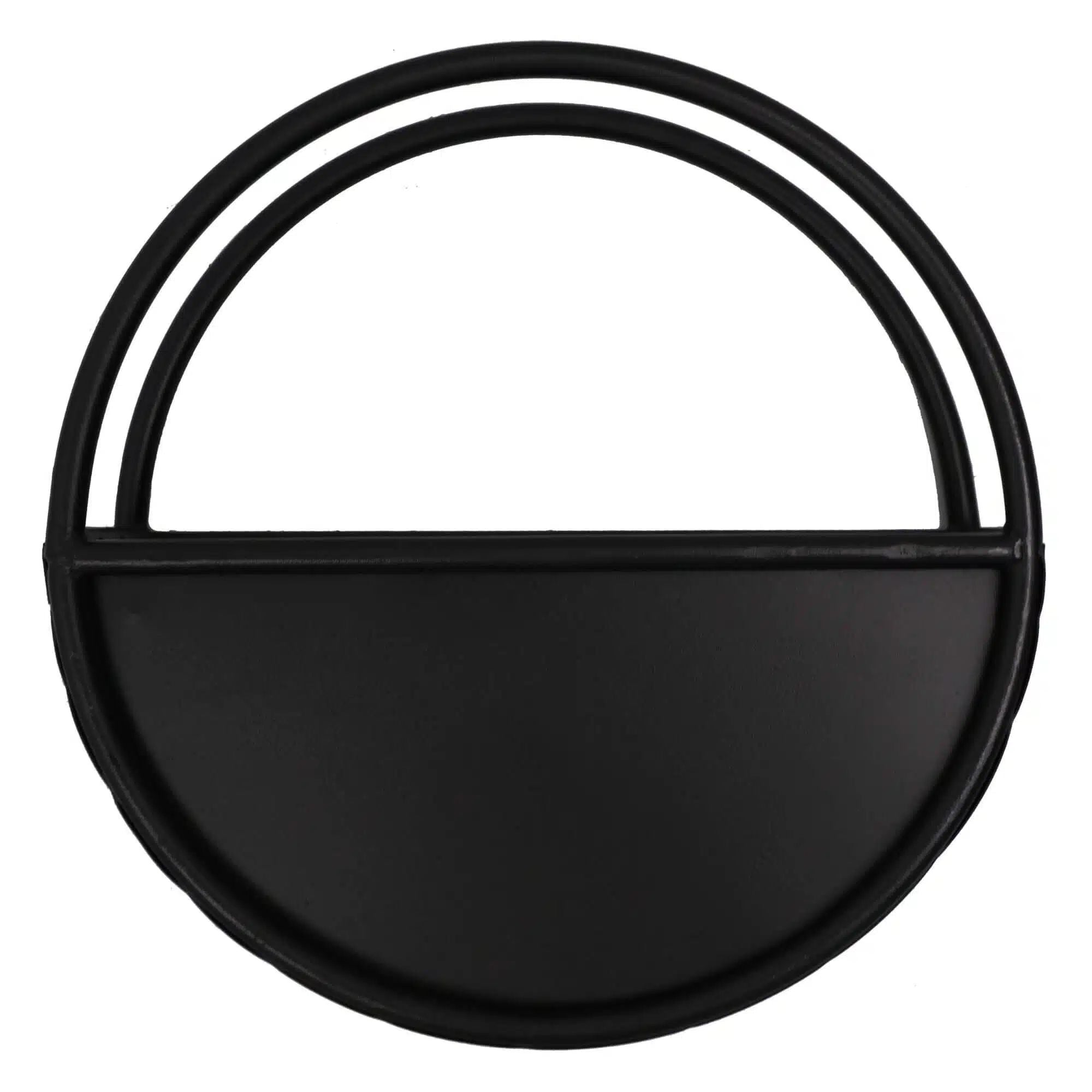 Premium Floating Half Moon Metal Wall Planter - Modern Semi Circle Hanging Planter for Indoor & Outdoor Plants | Onyx Black 45cm | Perfect for Home Decor, Living Room, Patio & Garden