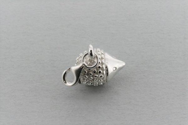 Sterling Silver Hedgehog Charm Pendant - Adorable Animal Jewelry for Necklace, Bracelet & Gift Giving