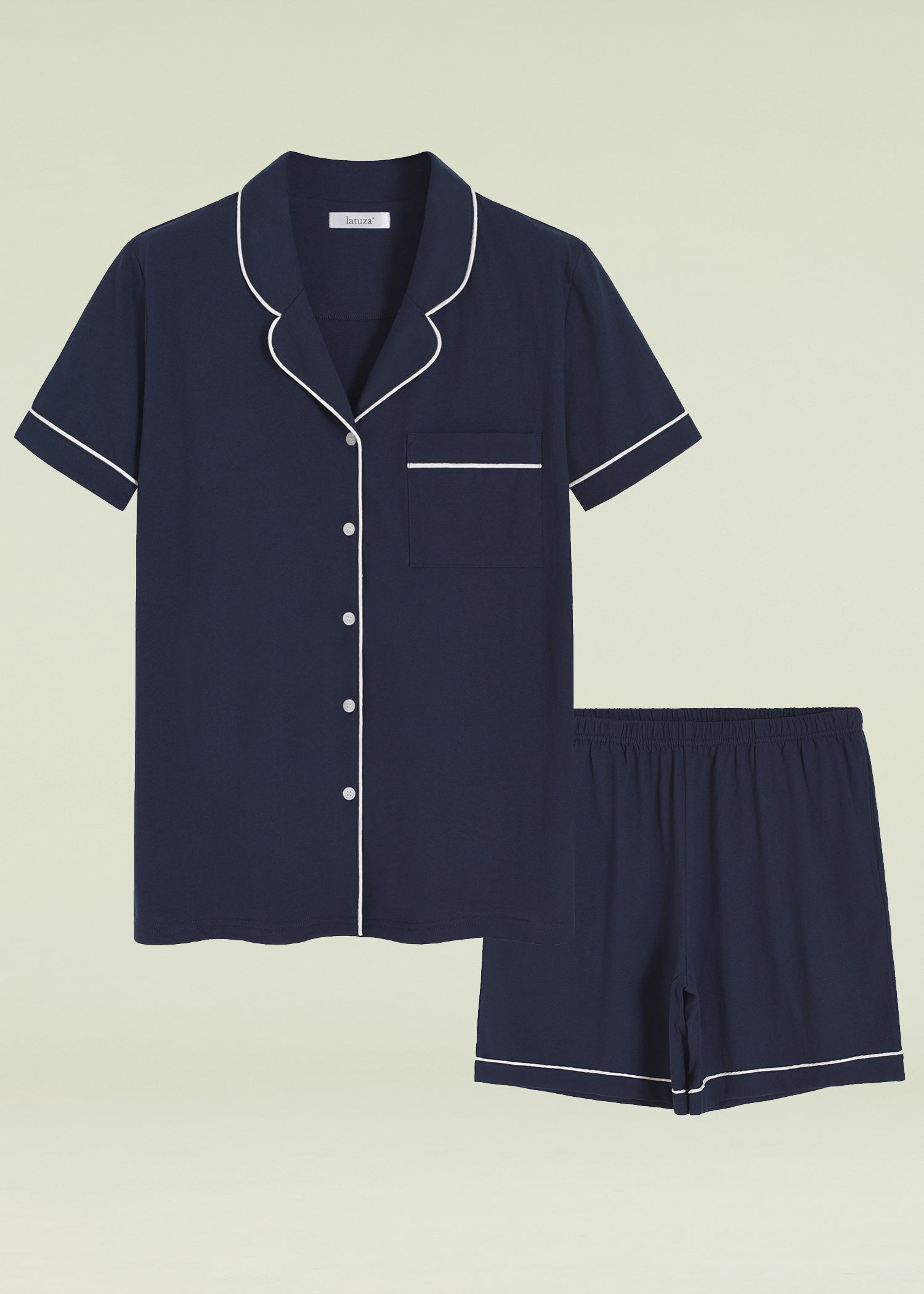 Women's Soft Cotton Button-Up Pajama Set with Sleep Shorts - Comfy Lounge Wear for Nighttime & Relaxation at Home