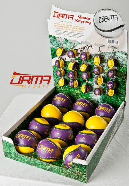 Wexford Sliotar Keyring - Box of 25 Premium Irish Hurling Accessories - Perfect for GAA Fans, Team Gifts & Sports Memorabilia Collectors