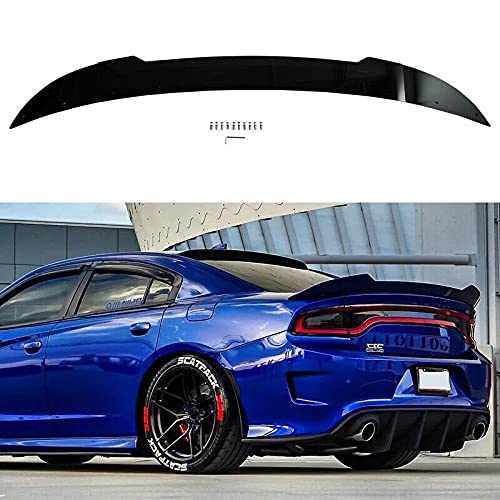 NINTE Matte Black ABS Rear Spoiler Wing for 2015-2023 Dodge Charger RT/SRT/SXT - PSM Style Trunk Extension Spoiler Diffuser Splitter - Enhances Aerodynamics & Sporty Look for Street Racing & Car Shows