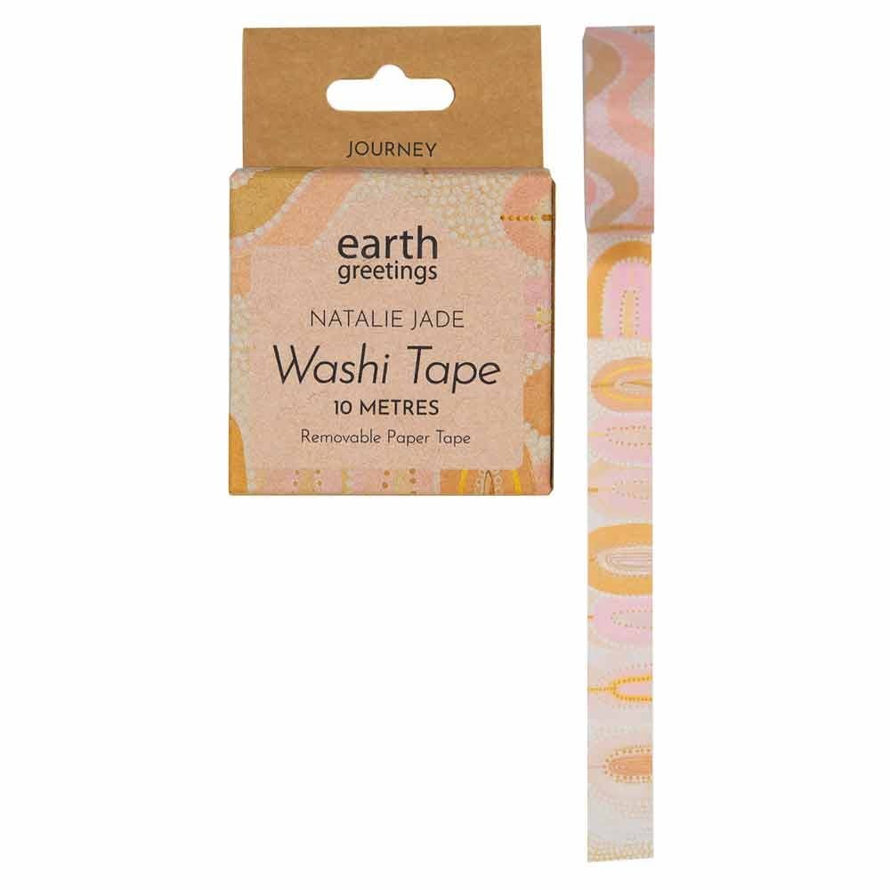 Earth Greetings Washi Tape - Decorative Japanese Paper Tape for Scrapbooking, Journaling, Bullet Journals & DIY Crafts - Perfect for Travel Memories, Gift Wrapping & Home Decor