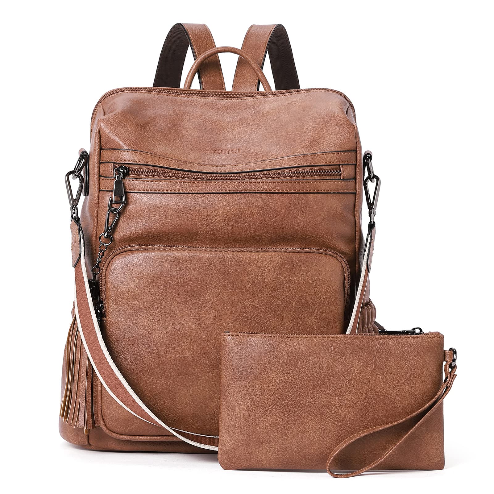 CLUCI Women's Leather Backpack Purse - Stylish Large Travel Shoulder Bag with Tassel | Perfect for Work, College & Weekend Getaways