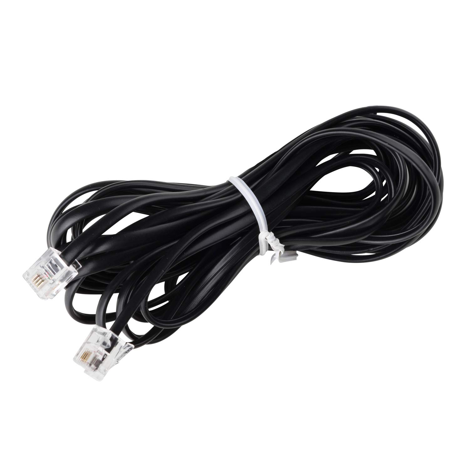 Premium 25ft Telephone Cord for Landline Phones - High-Quality RJ11 Phone Cable with Clear Sound & Durable Construction - Compatible with All Standard Wall Jacks & Devices - Perfect for Home, Office, or Business Use (Black)