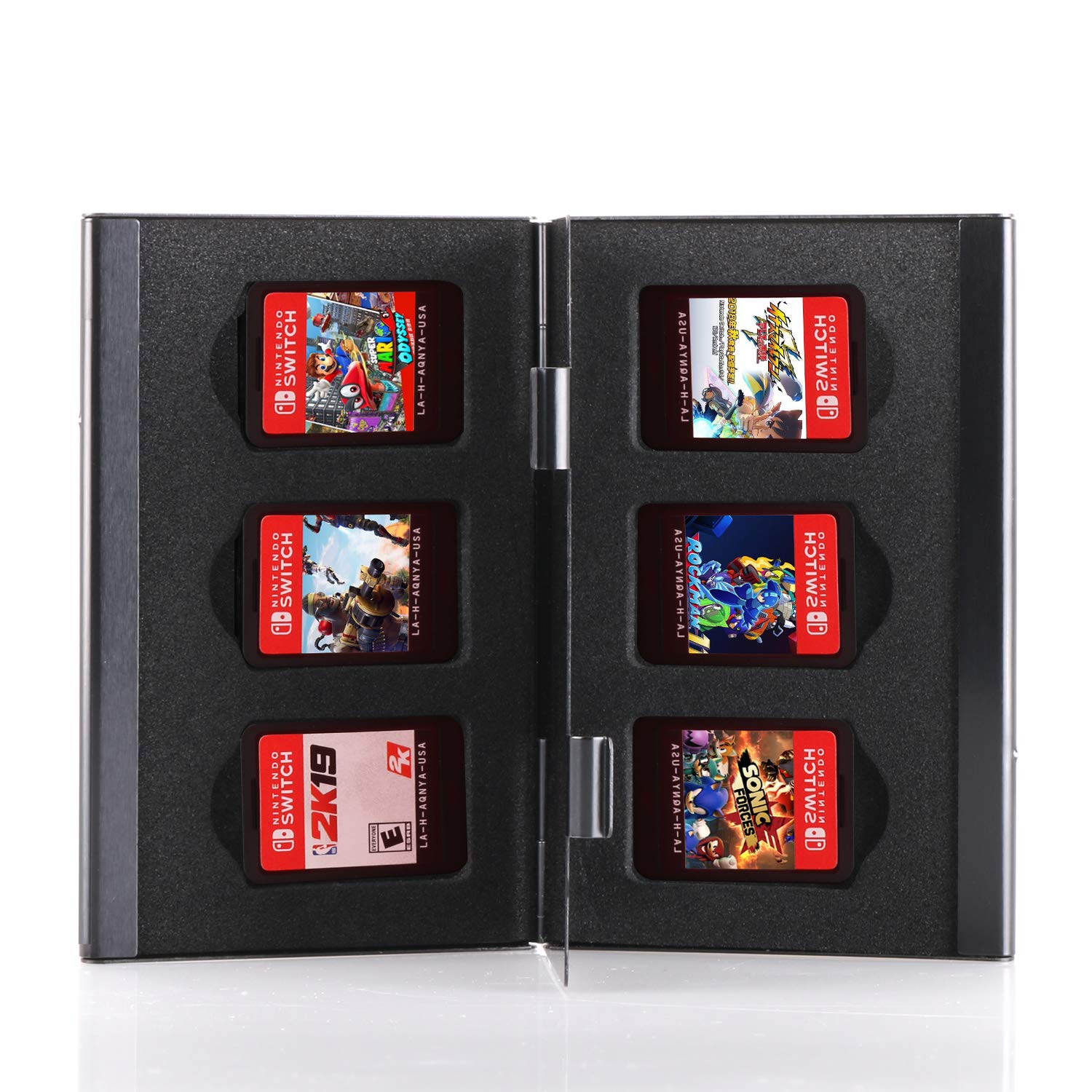 Premium Aluminum Game Card Case for Nintendo Switch - Holds 6 Game Cartridges, Durable & Portable Switch Game Storage (Black) - Perfect for Travel, Gaming Parties & Switch Accessory Organization