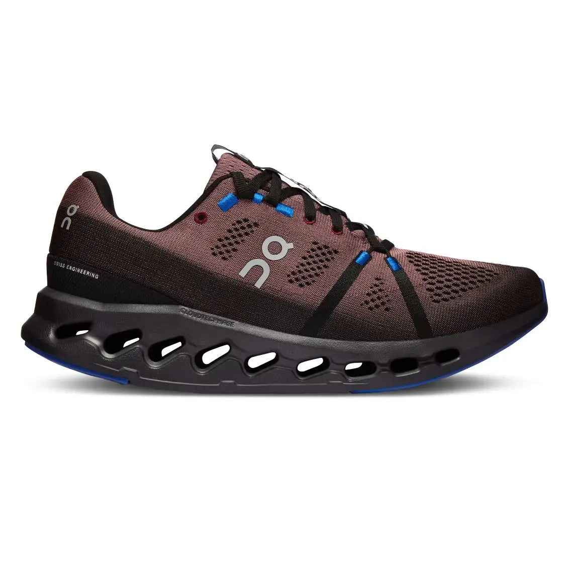 Men's On Running Cloudsurfer 7 Running Shoes - Black/Cobalt | Lightweight & Cushioned for Road Running, Jogging & Gym Workouts
