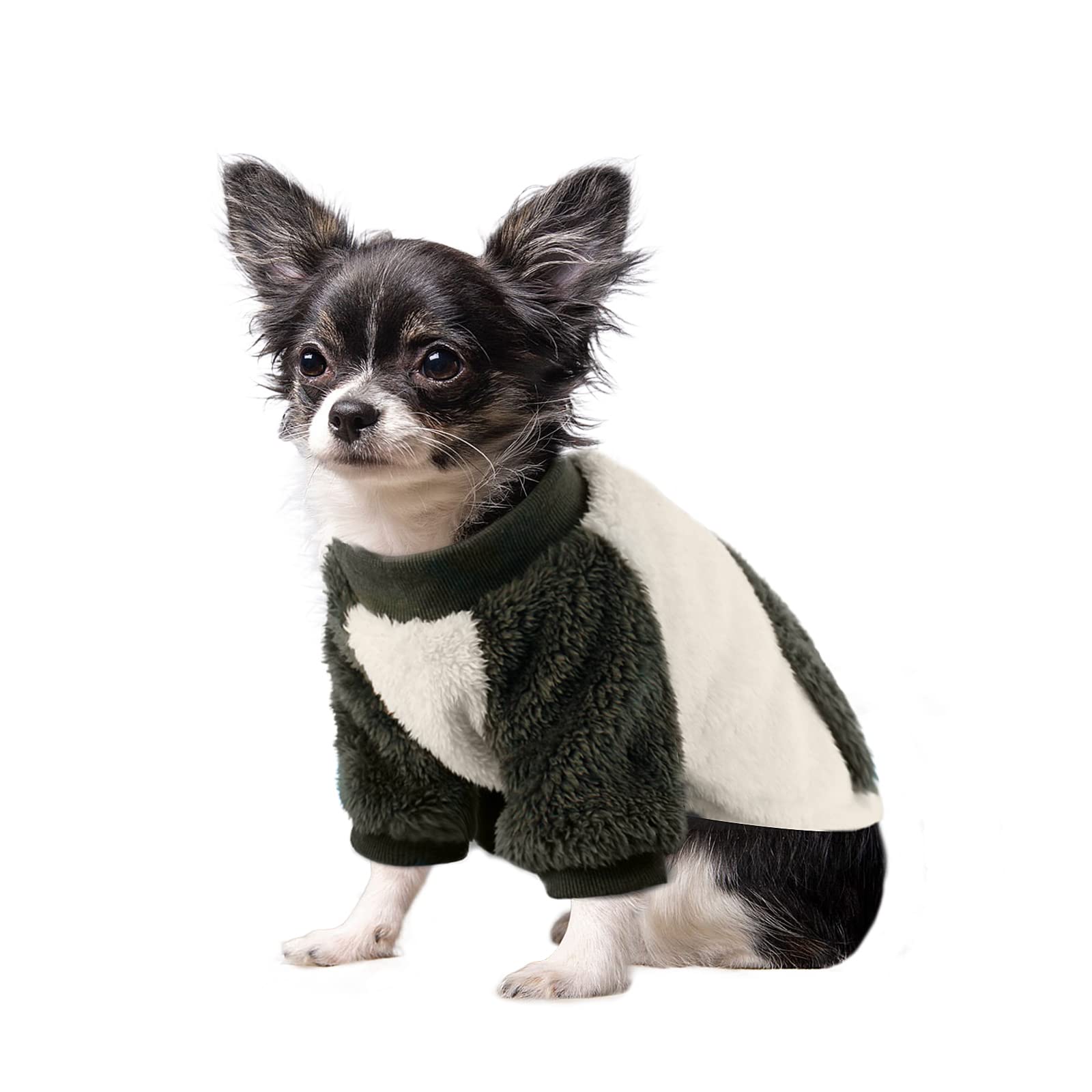 LESYPET Winter Dog Sweater for Small Dogs - Fleece Warm Puppy Pullover with Pocket - Cozy Dog Clothes for Small & Medium Dogs (Girl & Boy) - Perfect for Cold Weather Walks & Indoor Comfort