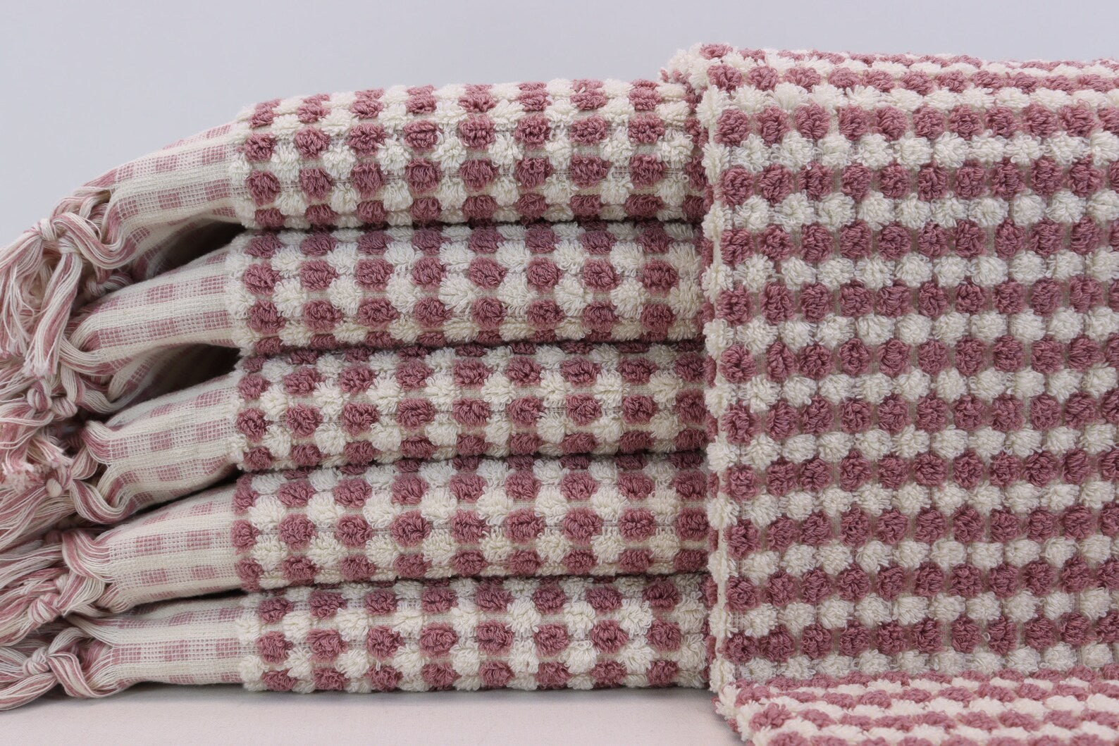 Premium Bubble Salmon Terry Hand Towel - 100% Turkish Cotton, 38
